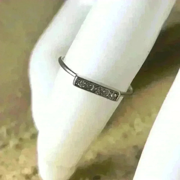 Minimalist 925 Sterling Silver Stacking Bar Ring - Picture 4 of 4